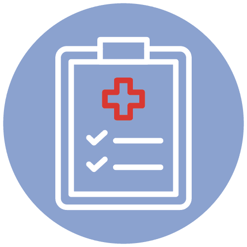 clipboard icon with a medical cross