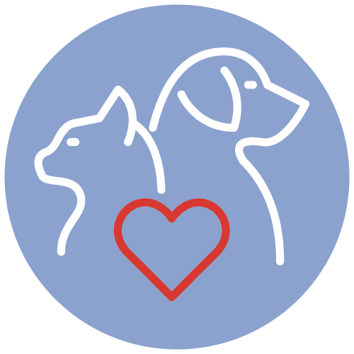 dog and cat icon with a heart